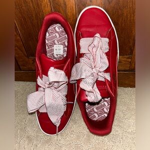 Puma size 11 red sneakers with ribbon ties